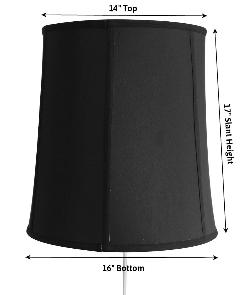 Floating Shade Plug-In Wall Light Black Shantung Fabric 14x16x17