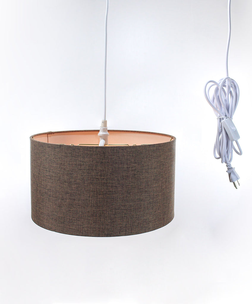 Chocolate Burlap 2 Light Swag Plug-In Pendant with Diffuser