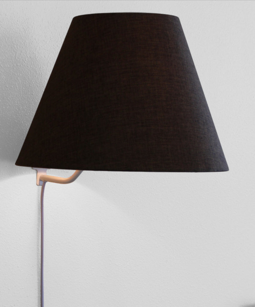 Floating Shade Plug-In Wall Light Chocolate Burlap 8x16x12