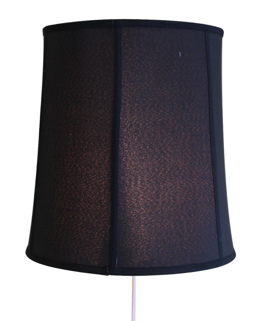 Floating Shade Plug-In Wall Light Black Fabric with Gold Liner 12x14x15