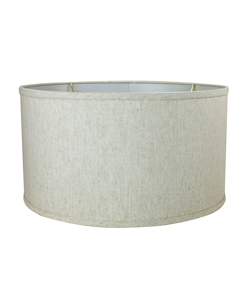 Textured Oatmeal Shallow Drum Lampshade 18"x18"x10"