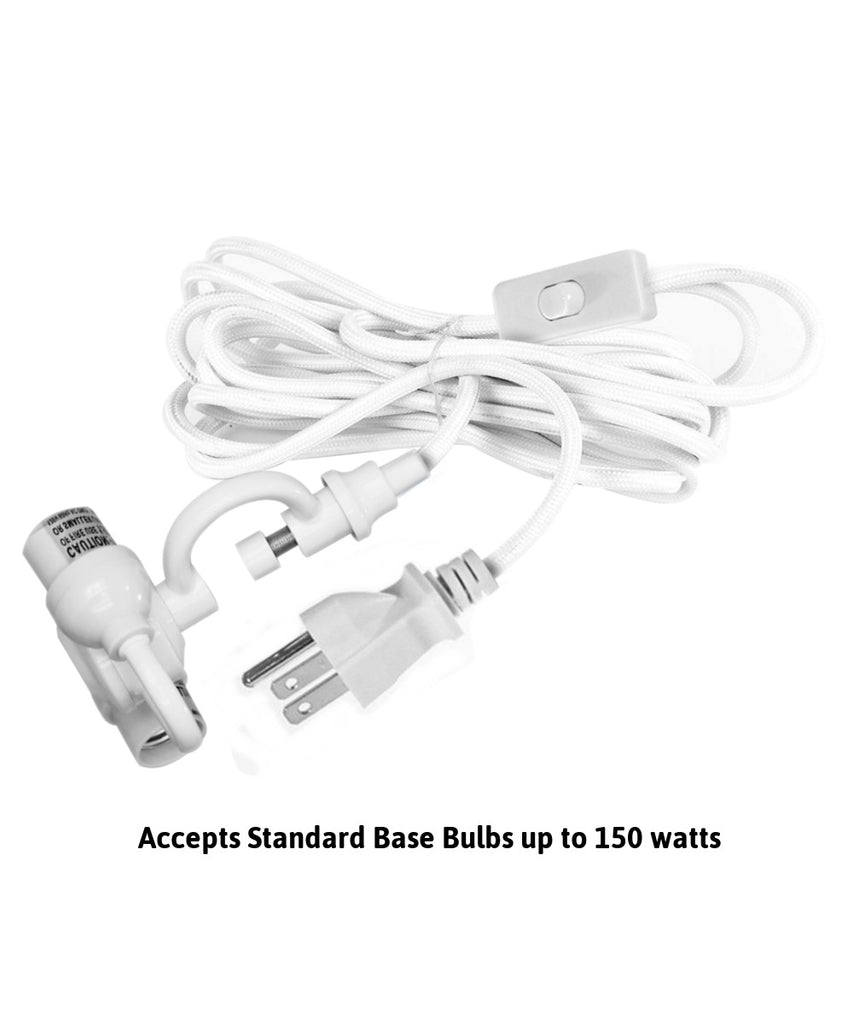 MAST Plug-In Wall Mount Pendant, 2 Light White Cord/Arm with Diffuser, Drum Granite Gray Burlap Shade 12x14x10