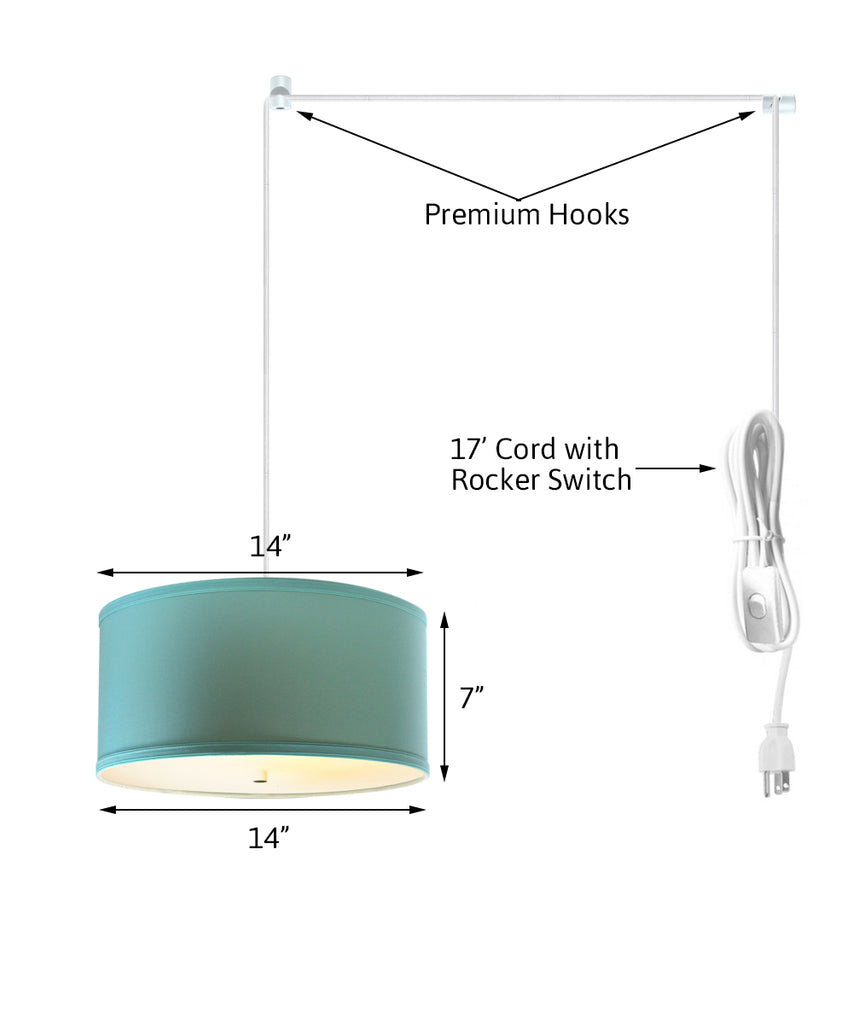 Island Paridise Blue 2 Light Swag Plug-In Pendant with Diffuser