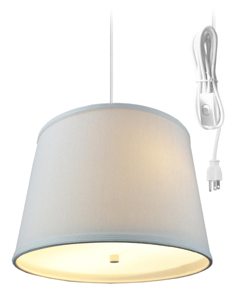 Light Oatmeal 2 Light Swag Plug-In Pendant with Diffuser