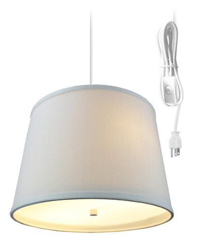 Light Oatmeal  2 Light Swag Plug-In Pendant with Diffuser