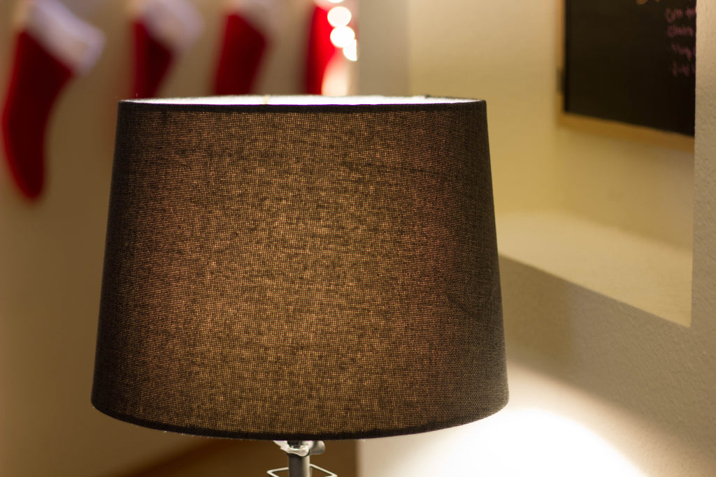 Granite Grey Burlap Hardback Drum Lampshade 16"x16"x8"
