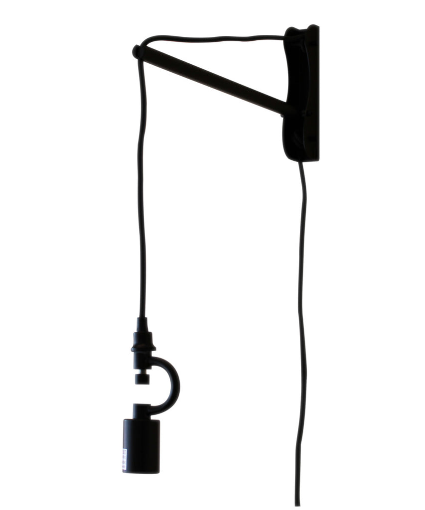 The MAST 1 Light Wall Arm Converts Your Lampshade to a Wall Pendant, Black