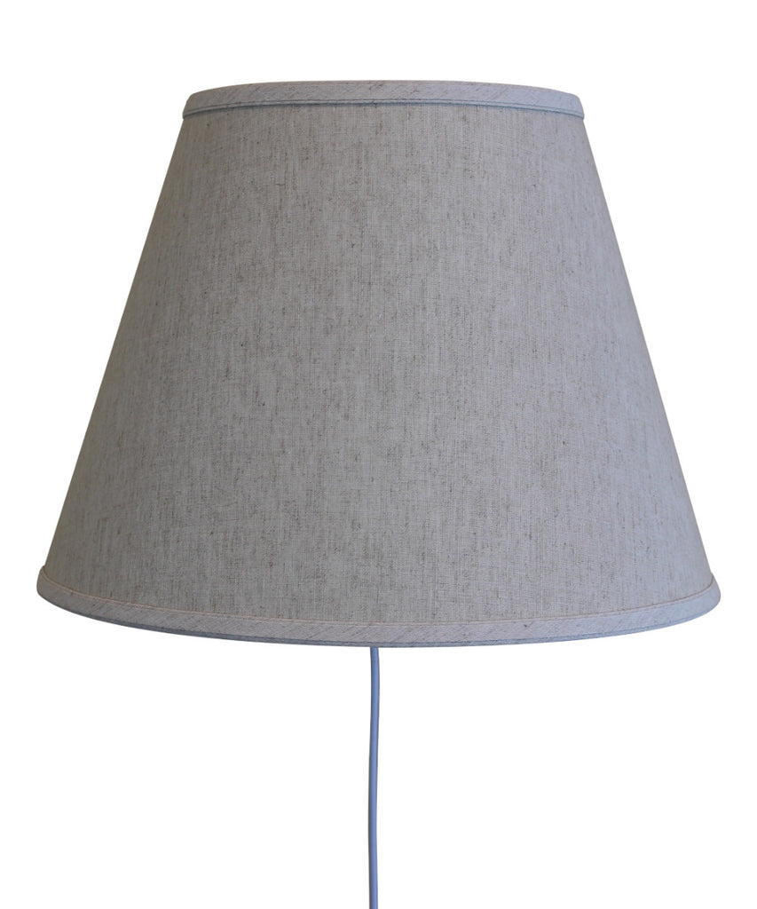 Floating Shade Plug-In Wall Light Textured Oatmeal Fabric 9x16x12