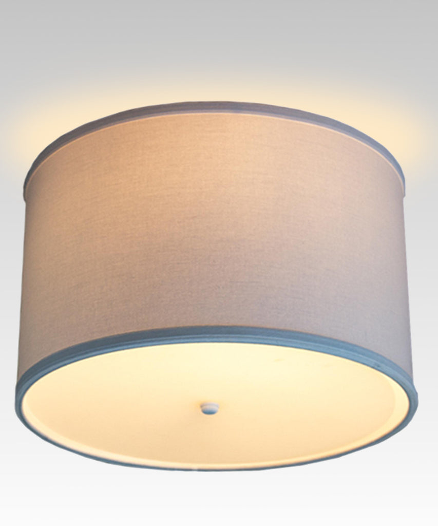 14" Moderne Flush Mount Conversion Kit - DIY Convert your dated Glass Ceiling Light to a Modern White Fabric Drum Lamp Shade with Diffuser by Home Concept 14"x14"x10"