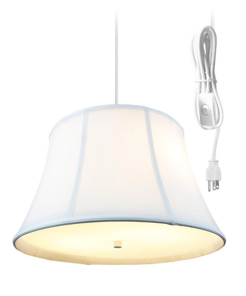 White 2 Light Swag Plug-In Pendant with Diffuser