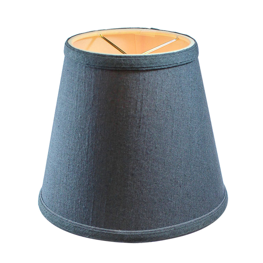 5x8x7 Textured Slate Blue Hard Back Lampshade with Gold Lining-Edison Clip On