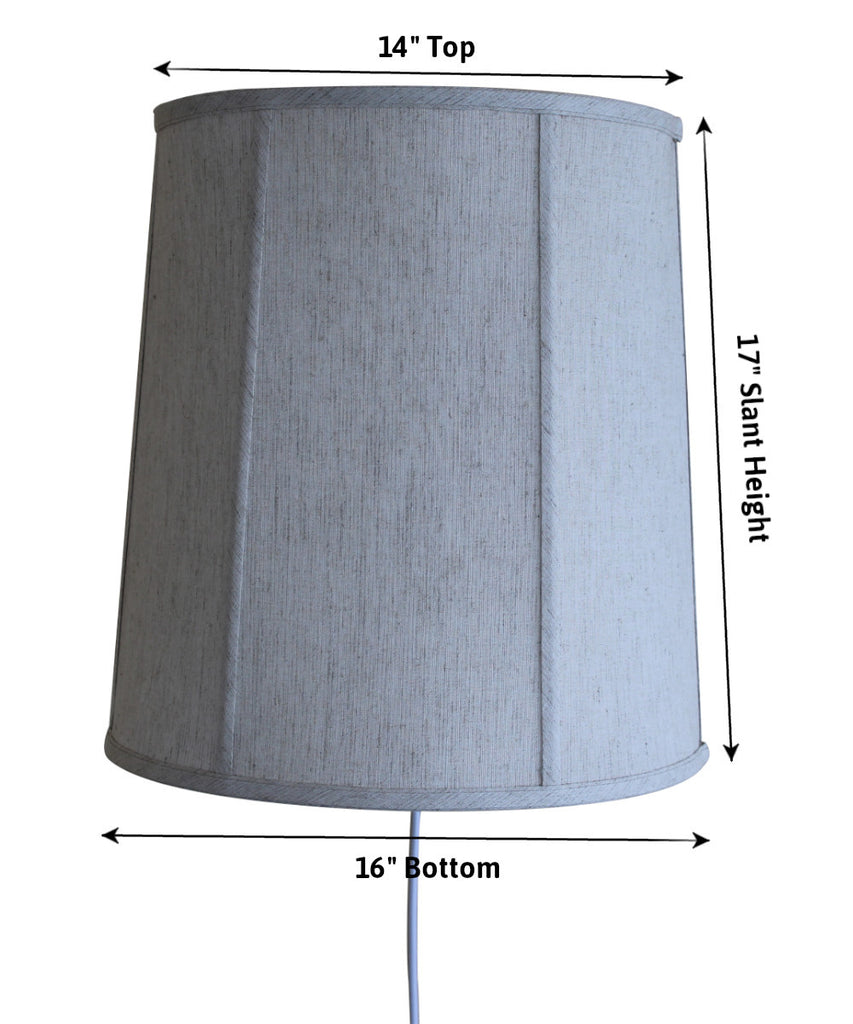 Floating Shade Plug-In Wall Light Textured Oatmeal Fabric 14x16x17