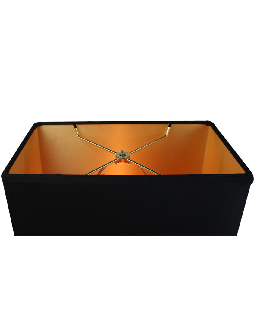 Rectangular Drum Lampshade (14x8) (14x8) x 10 Black Fabric