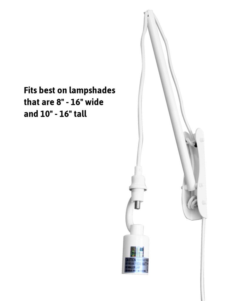 The MAST 1 Light Wall Arm Converts Your Lampshade to a Wall Pendant, White