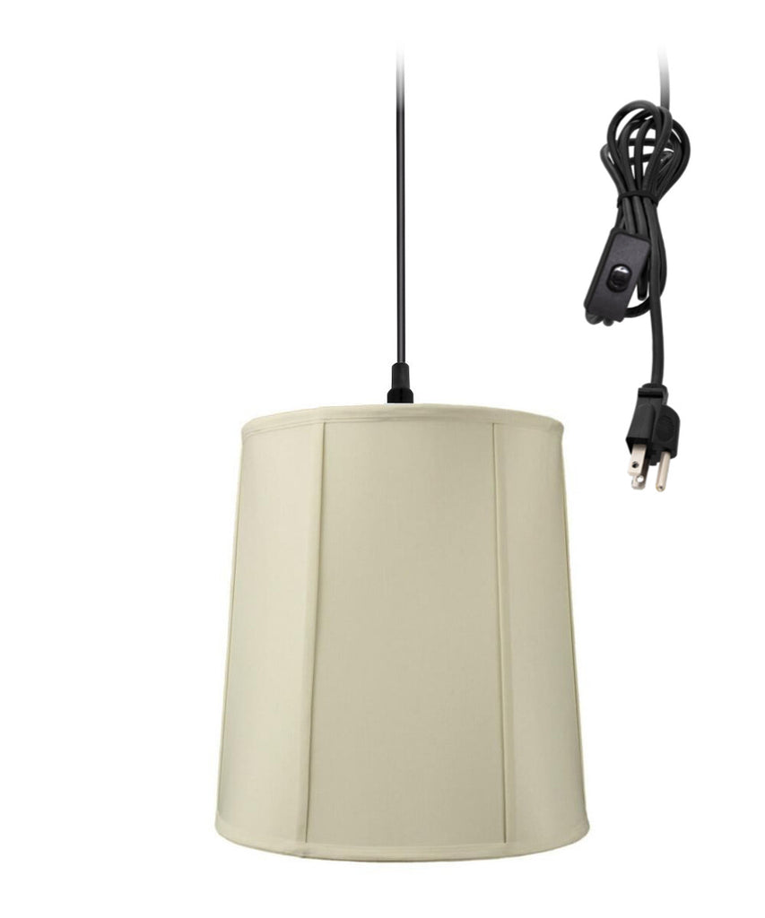 1-Light Plug In Swag Pendant Ceiling Light Eggshell Shade