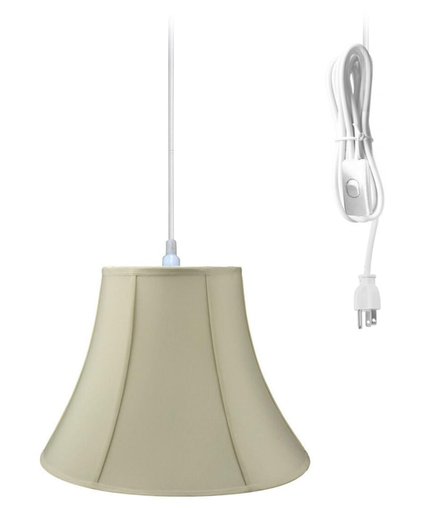 1-Light Plug In Swag Pendant Lamp Eggshell Shade