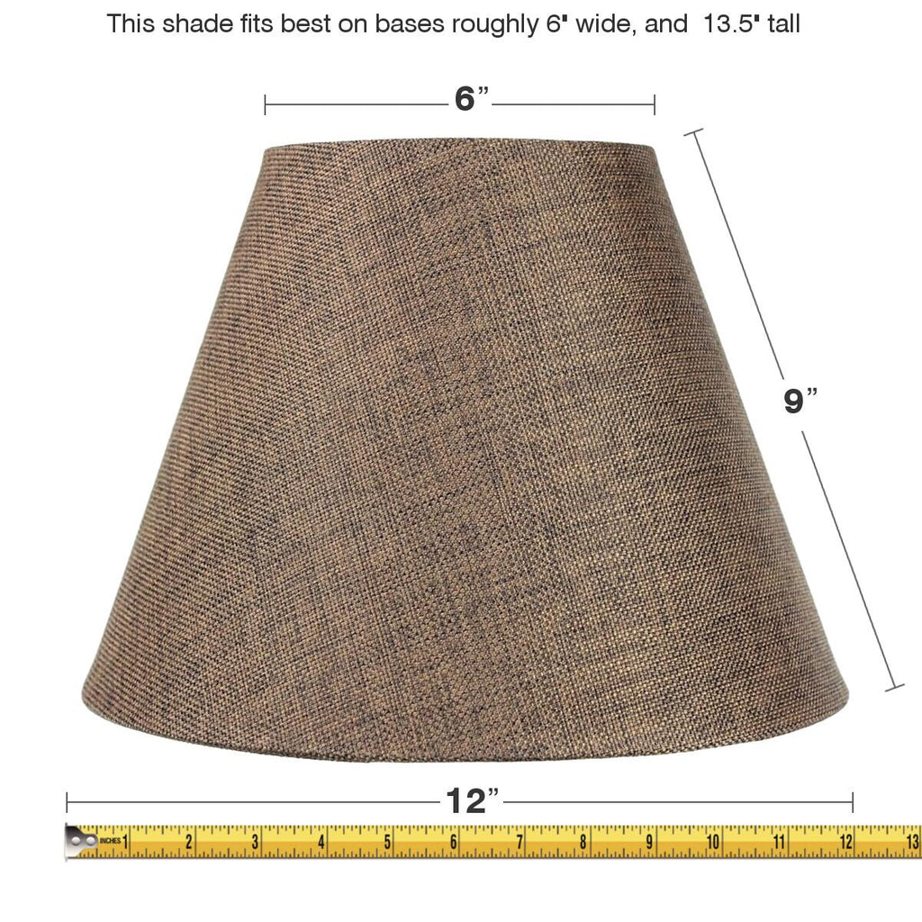 6x12x9 Slip Uno Fitter Hard Back Empire Lamp Shade - Chocolate Burlap