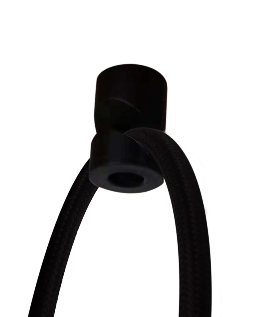 1 Light Swag Plug-In Pendant 14"w Rounded Corner Square Oatmeal Drum Shade, Black Cord