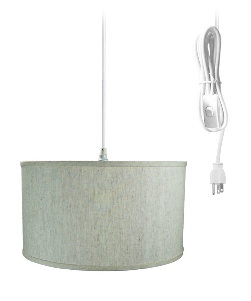 1-Light Plug In Swag Pendant Ceiling Light Textured Oatmeal Shade