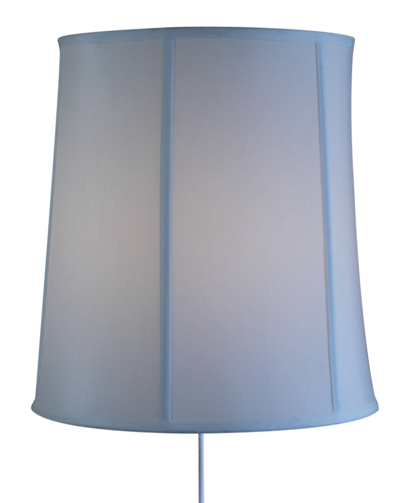 Floating Shade Plug-In Wall Light White Shantung Fabric 14x16x17