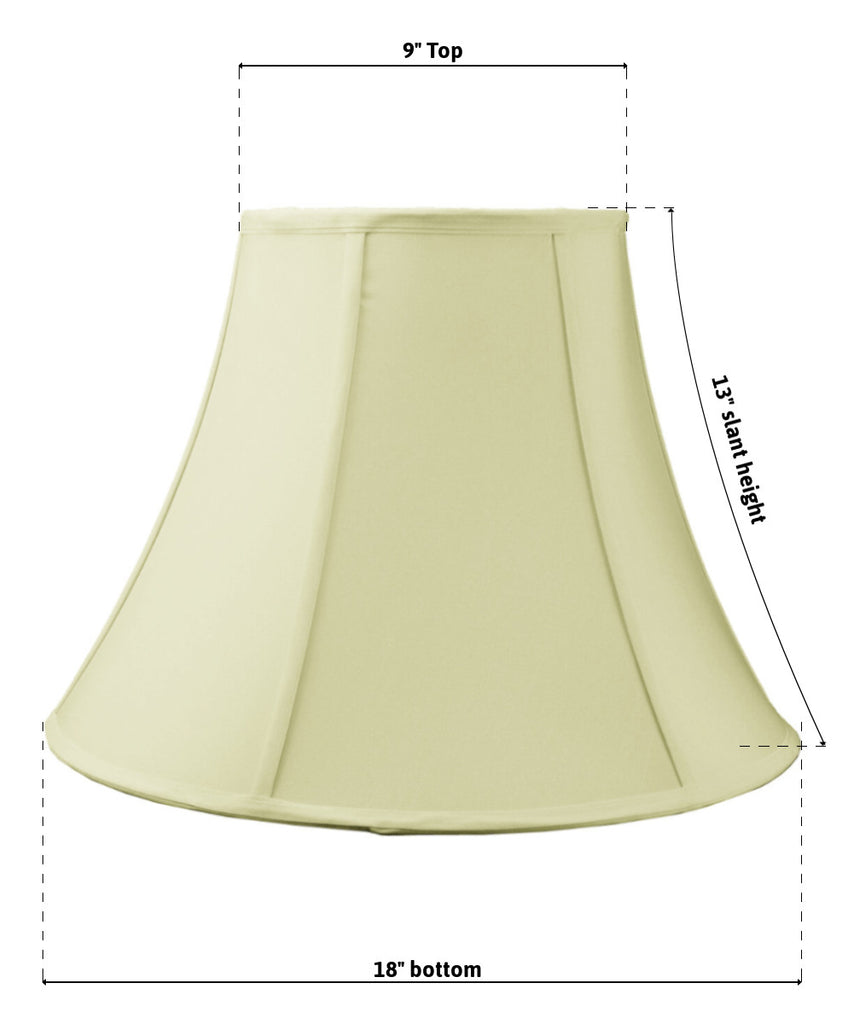 9x18x13.5 SLIP UNO FITTER Egg Shell Shantung Bell Lampshade