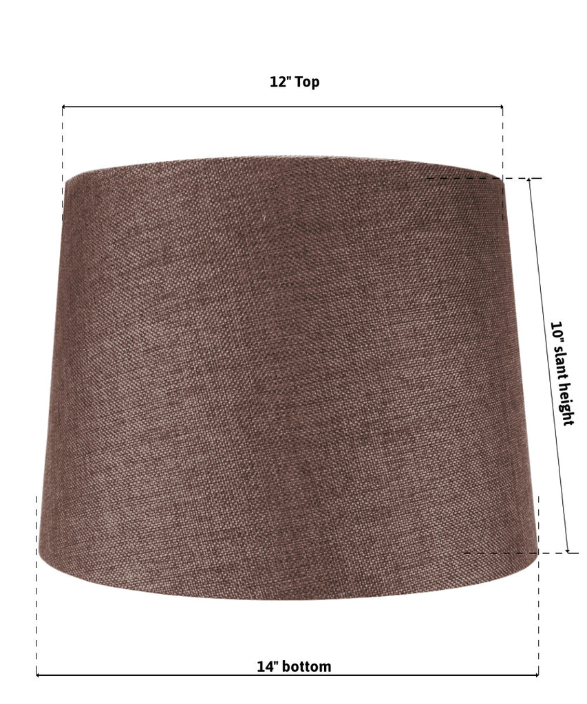 12x14x10 SLIP UNO FITTER Hardback Drum Lamp Shade Chocolate Burlap