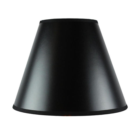 6x12x9.5 Bold Black with True Gold Lining Hard Back Empire Lampshade