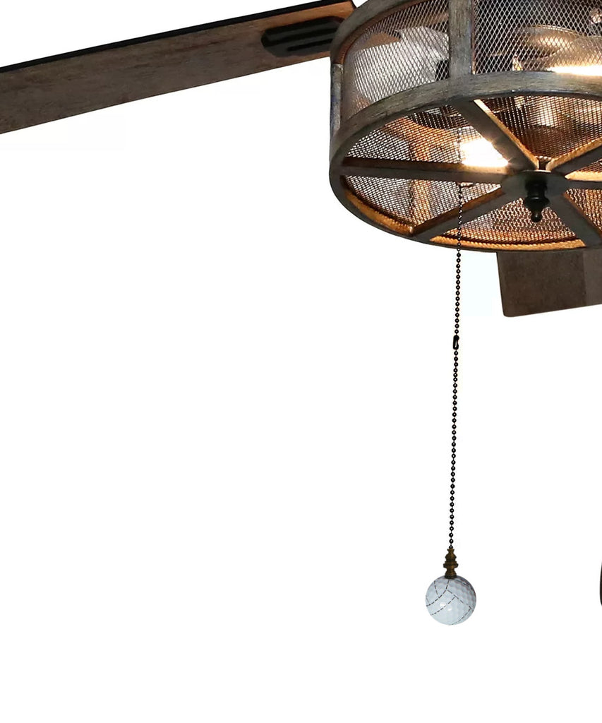 Volleyball Ceiling Fan Pull, 2.25"h with 12" Antiqued Brass Chain
