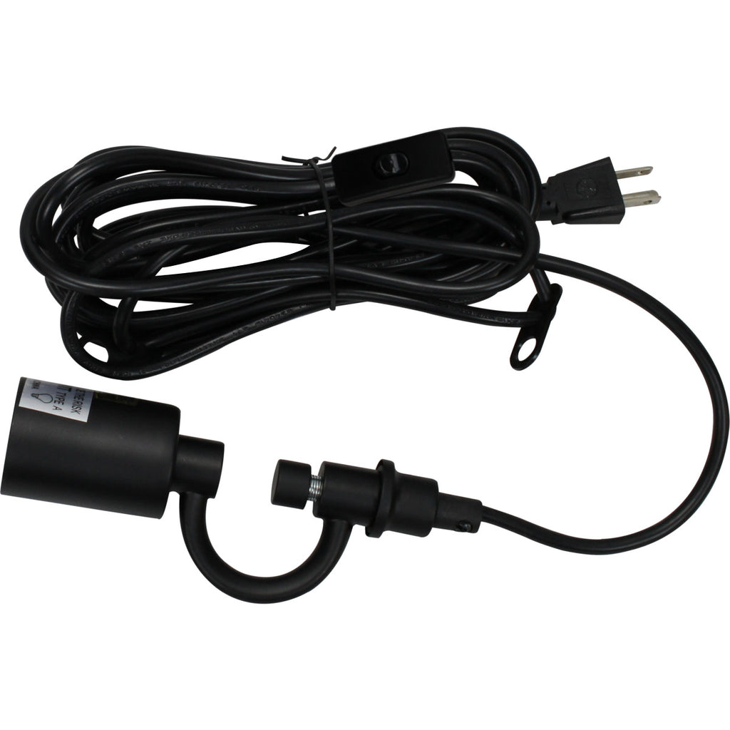 1 Light Swag Plug-In Pendant 16"w Light Oatmeal Linen Drum Shade, 17' Black Cord