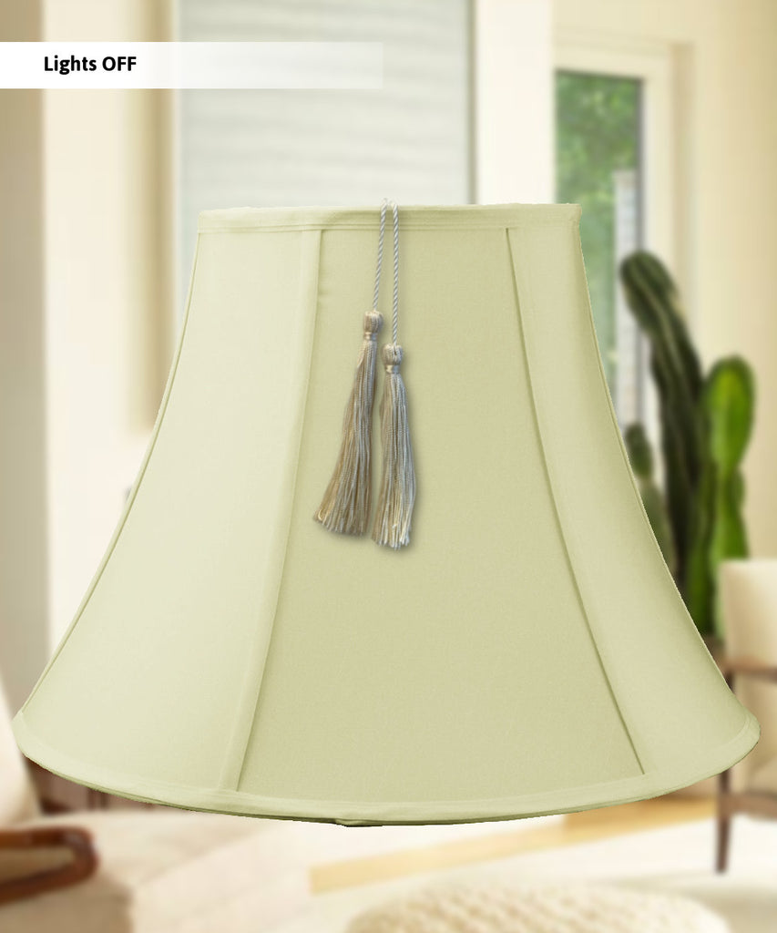 10x20x15 Bell Shantung Lamp Shade Tassel Eggshell