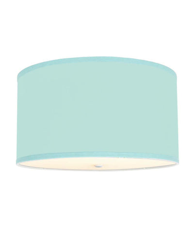 Moderne Flush Mount Conversion Kit 16"w Island Paradise Linen Drum Lampshade