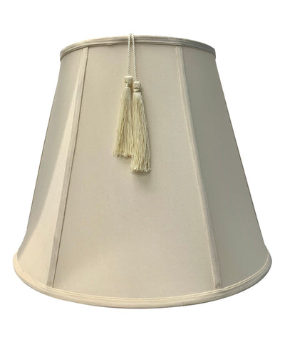10.75x17x14 Empire Shantung Lamp Shade Tassel Eggshell