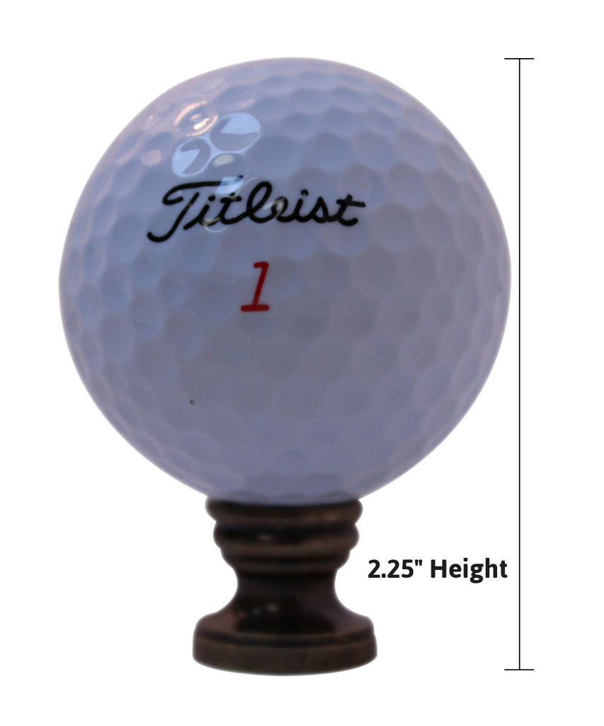 Golf Ball Ceiling Fan Pull, 2.25"h with 12" Antiqued Brass Chain