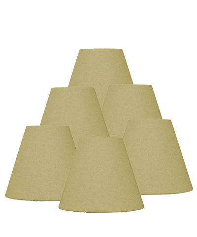 Set of 6 Chandelier Sand Linen Clip-On Lampshade 3x6x5