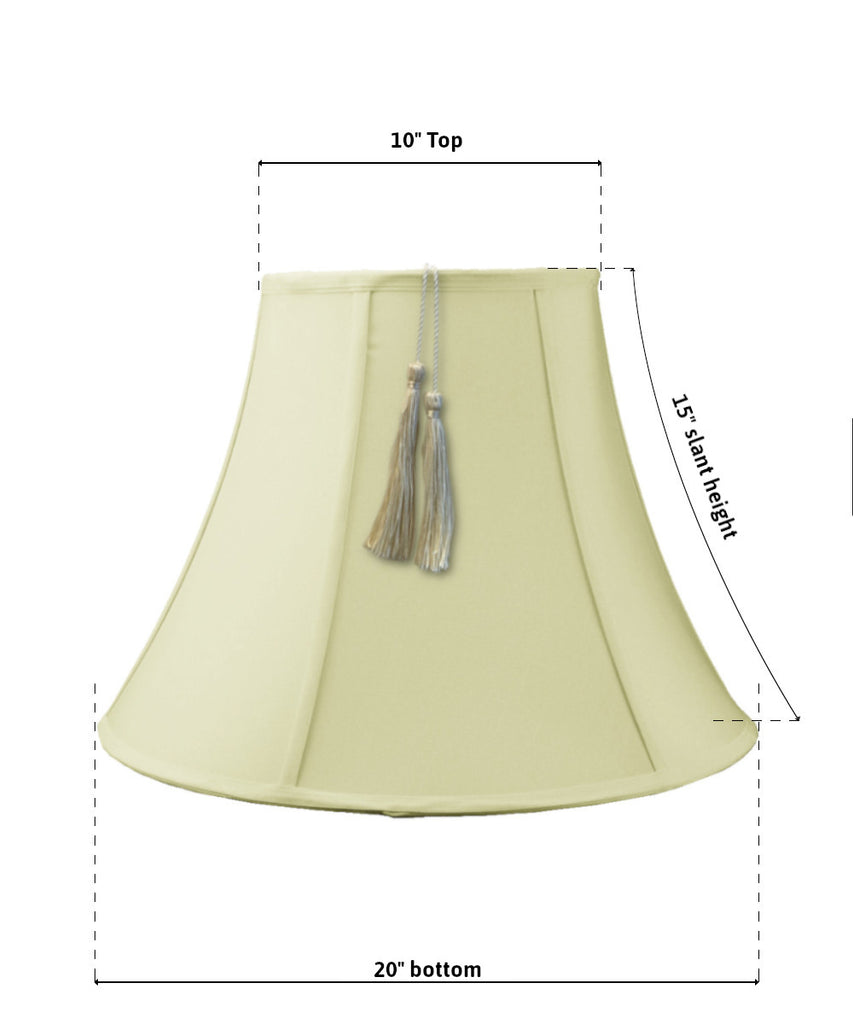 10x20x15 Bell Shantung Lamp Shade Tassel Eggshell