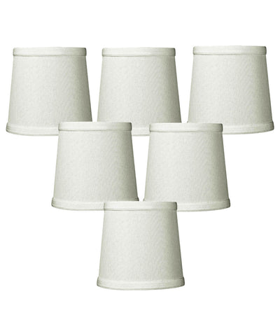 Set of 6 Light Oatmeal Linen Drum Chandelier Clip-On Lampshade 4x5x5