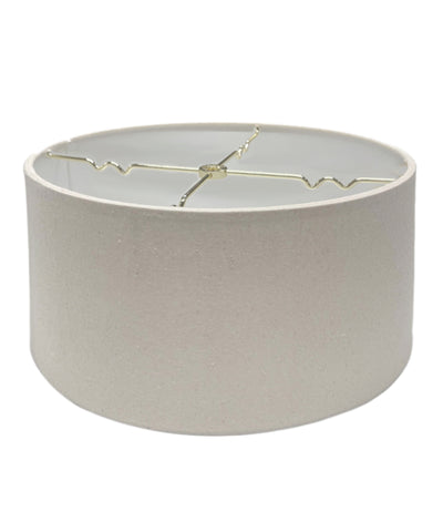 16x16x9 Hardback Shallow Drum Lampshade Light Oatmeal Linen Fabric