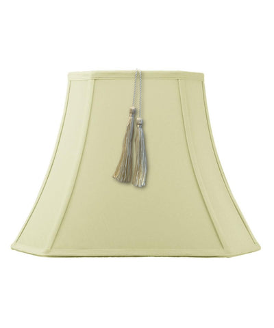 9x16x12 Square Cut Corner Shantung Lamp Shade Tassel Eggshell