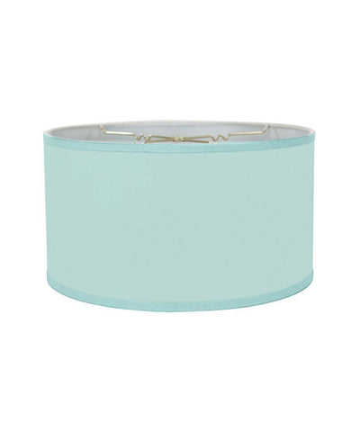 16x16x9 Island Paradise Aqua Linen Hardback Shallow Drum Lampshade