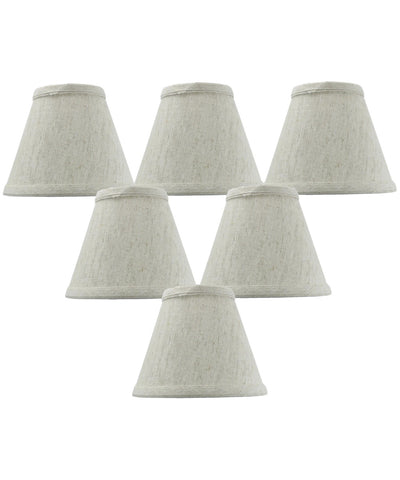 Set of 6 Textured Oatmeal Chandelier Lamp Shade 3x6x5