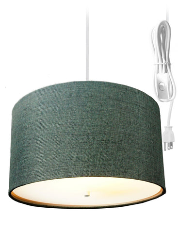 Granite Grey 2 Light Swag Plug-In Pendant with Diffuser