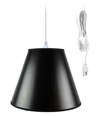 Swag Pendant Plug-In One Light Bold Black/Gold Shade