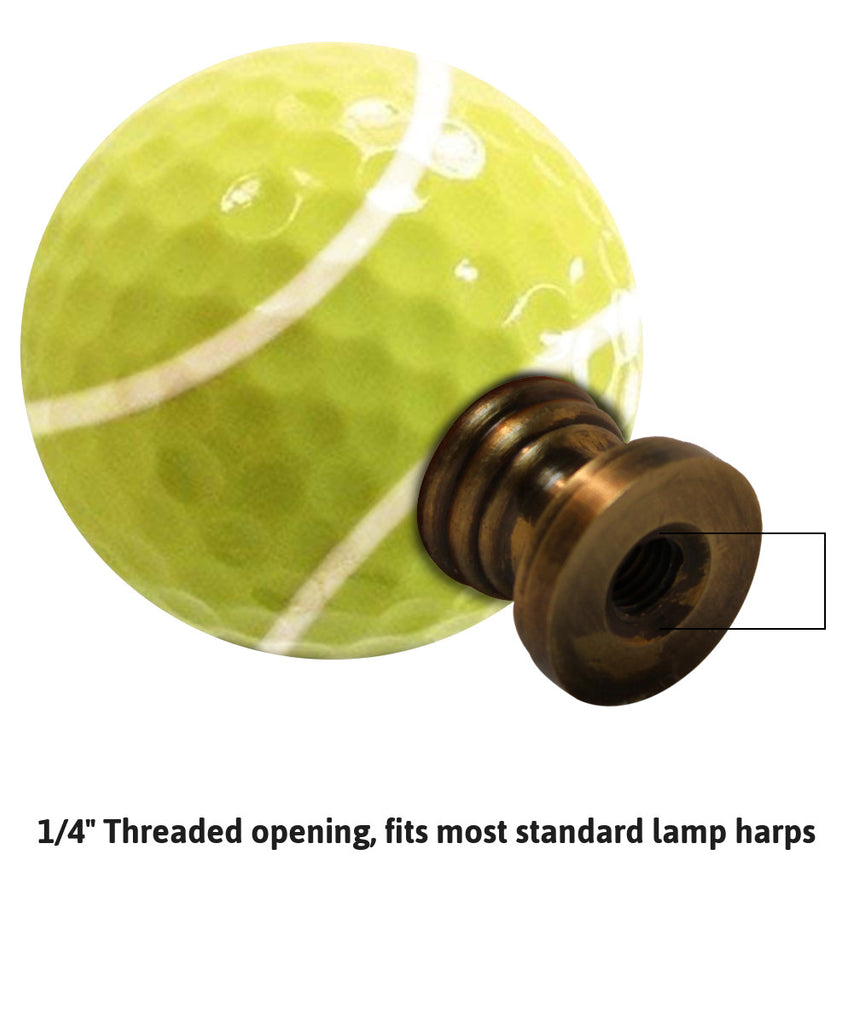 Tennis Ball Lamp Finial, Yellow, 2.25"h