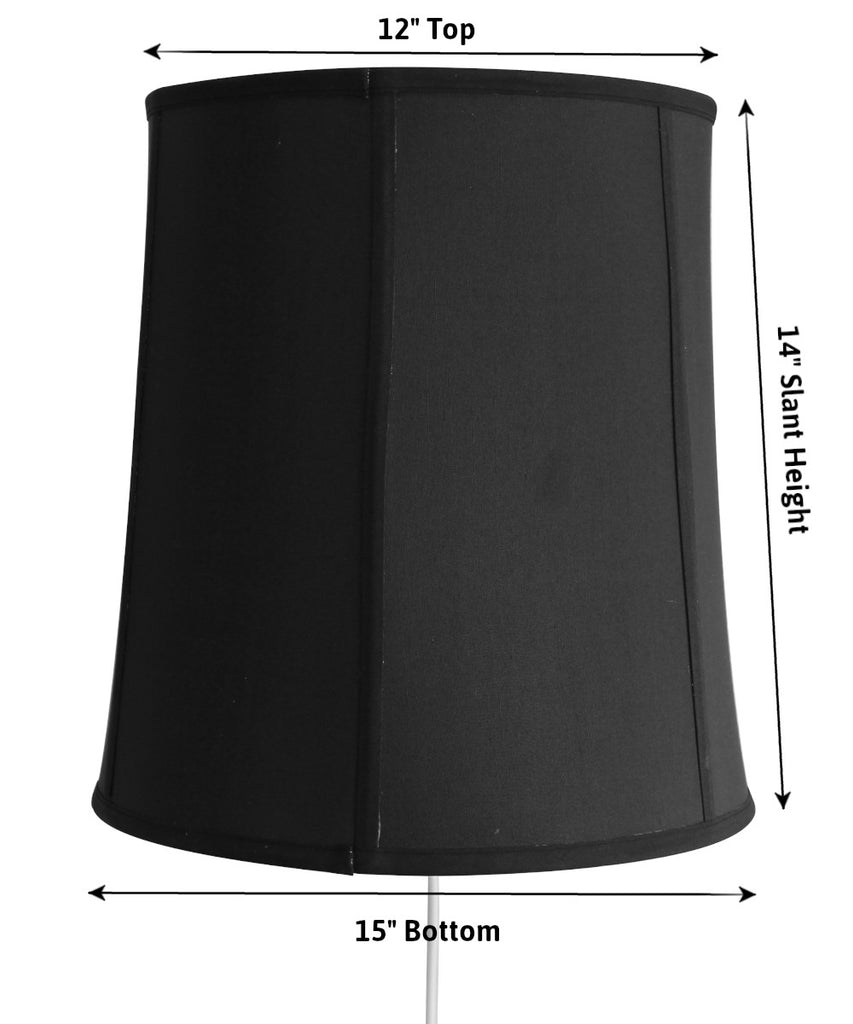 Floating Shade Plug-In Wall Light Black Fabric with Gold Liner 12x14x15