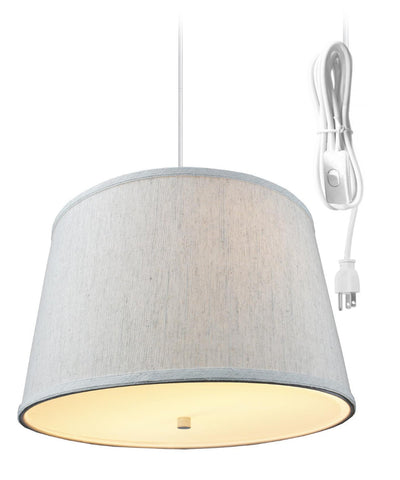 2 Light Swag Plug-In Pendant with Diffuser Textured Oatmeal