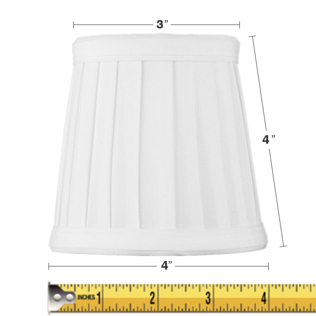 3x4x4 Down White Pleated Clip-on Candelabra Lampshade