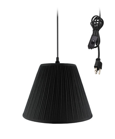Hanging Swag Pendant Plug-In One Light Black Shade