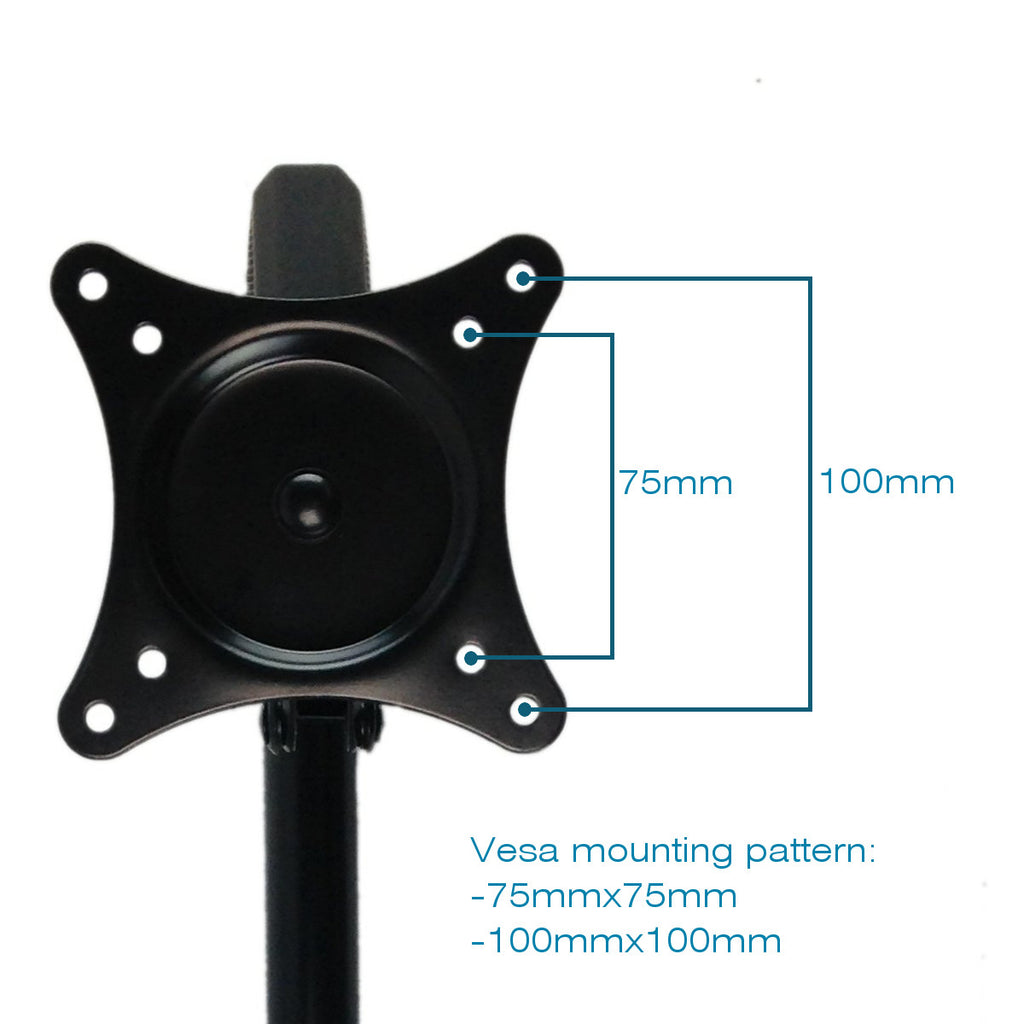 Sit-Stand Wall Mount Monitor Arm: Extended Dual Screen Black