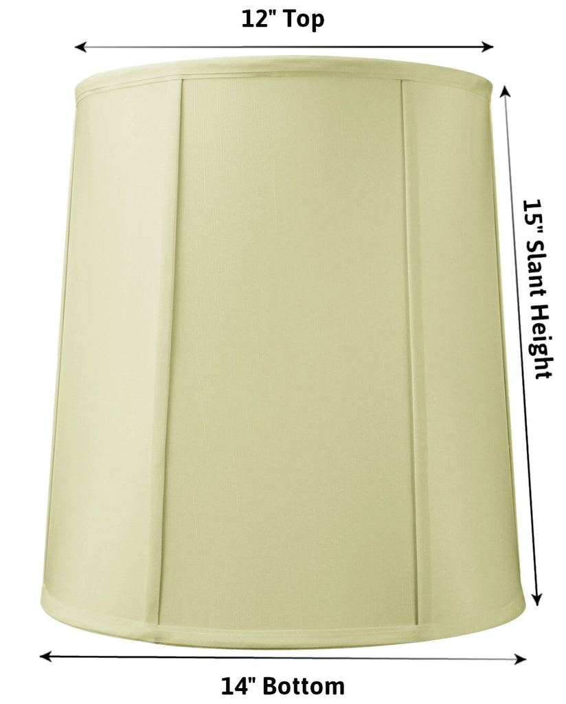 12x14x15 Drum Lampshade with Piping Eggshell