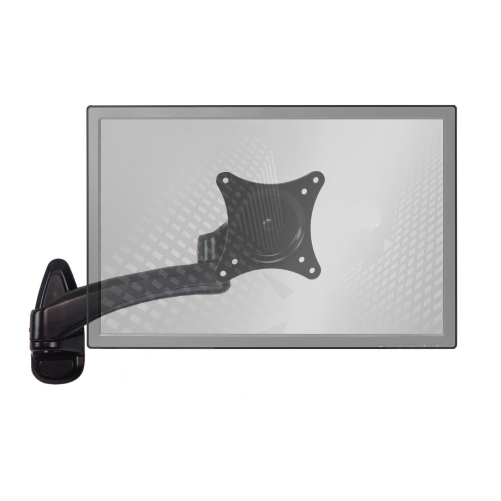 Wall Mount Monitor Arm: Standard Single Screen Black